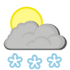 Partly cloudy, heavy snow