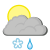 Partly cloudy, sleet